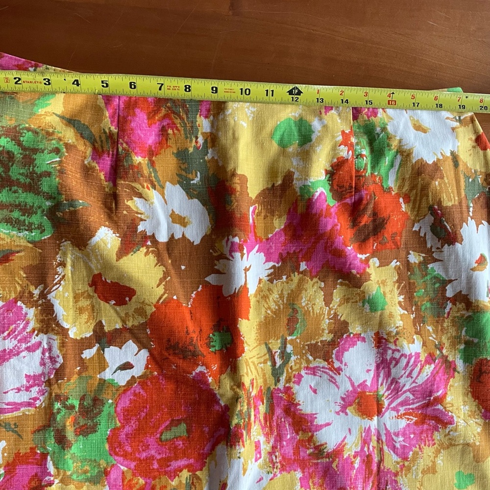 Talbots Floral Skirt Pink Orange Yellow Abstract Flowers Plus Size 16W. EUC - Picture 12 of 12